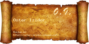 Oster Izidor névjegykártya